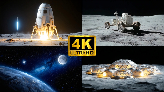月球基地家园登月探月探索科研着陆宇宙移民