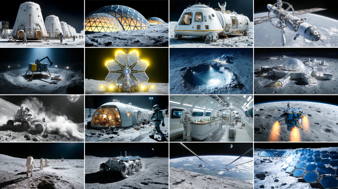 月球基地家园登月探月探索科研着陆宇宙移民