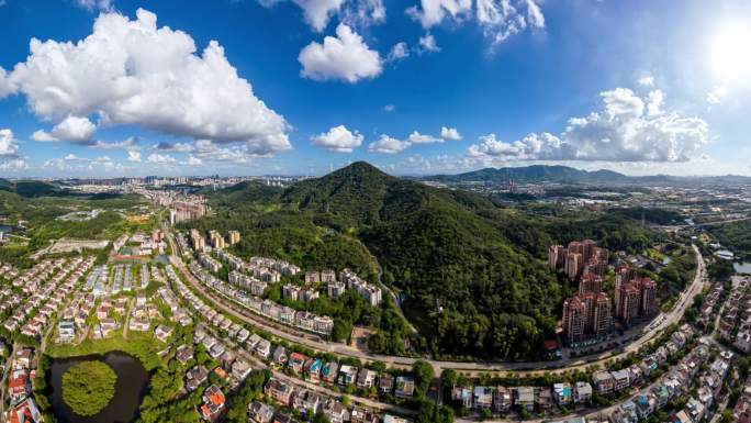 4K 航拍城市森林  江门市席帽山风景区