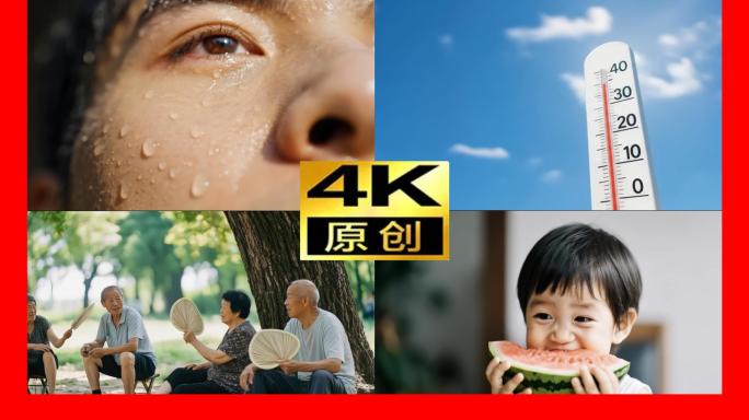 高温天气炎热夏天酷暑城市升温热太阳直射