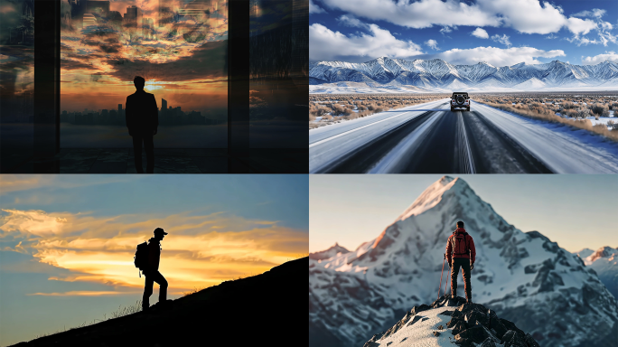 路 时间未来意向励志奔跑前行攀登创意混剪