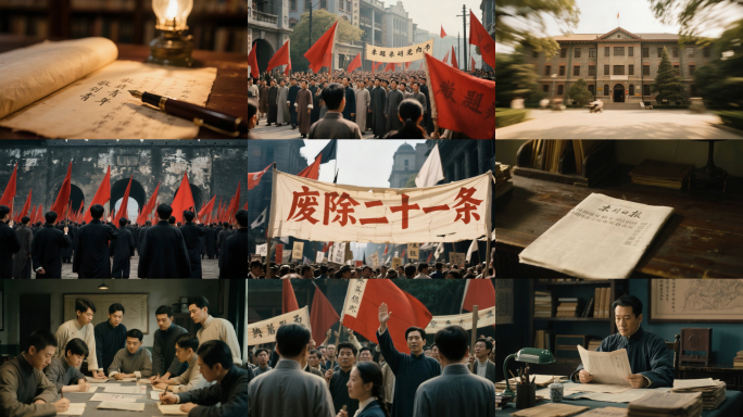 五四青年节五四运动抗日游行合集