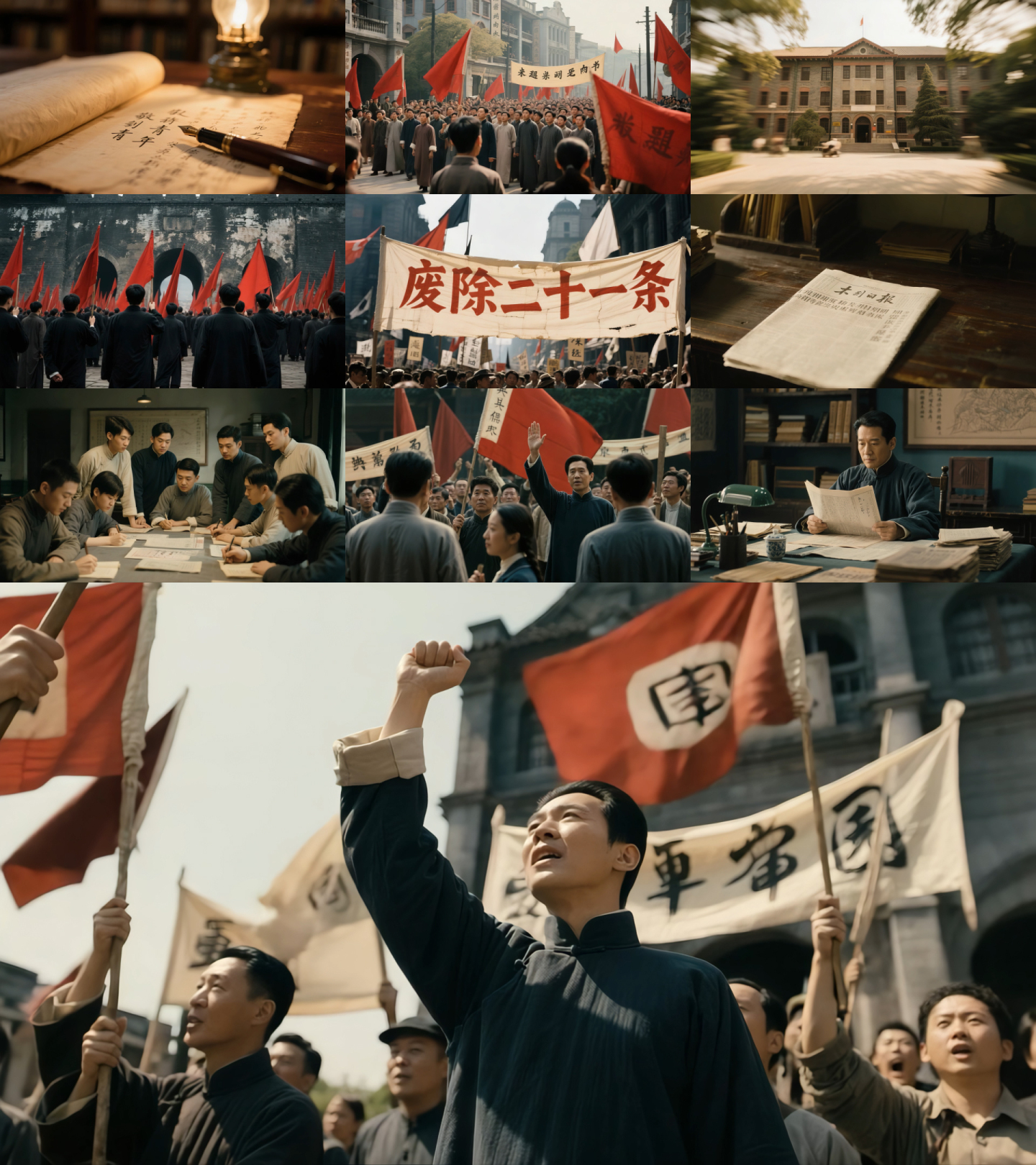 五四青年节五四运动抗日游行合集