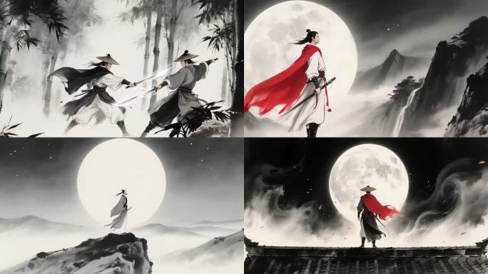 水墨武侠武侠场景国风武侠片头