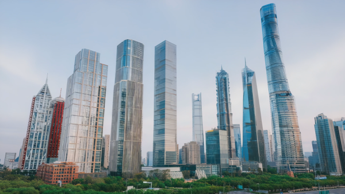上海地标城市建筑人文航拍延时