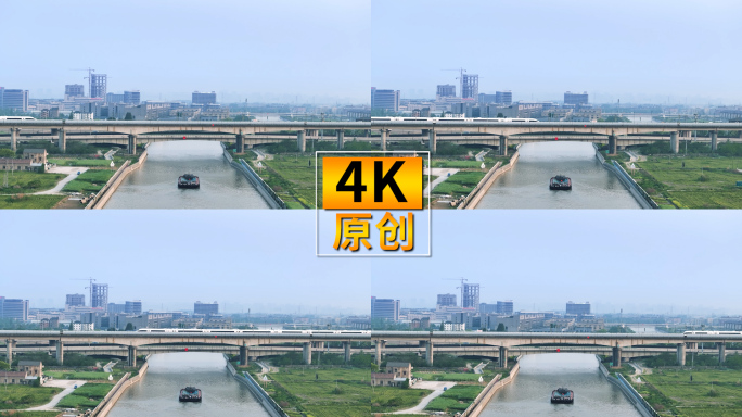 高铁飞驰过河 和谐号 铁路春节回家过年