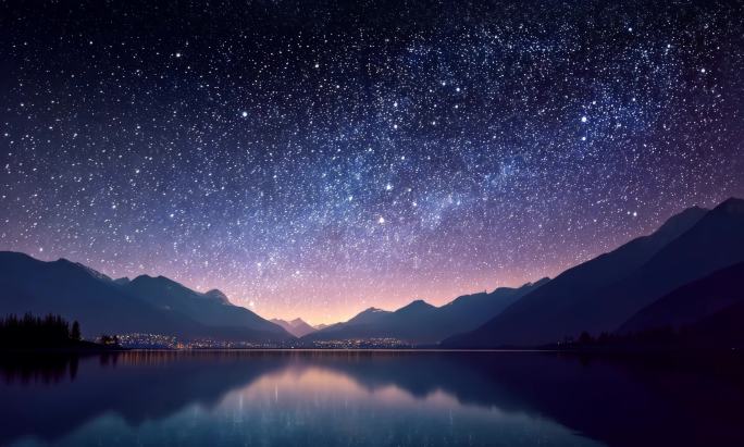 星空延时摄影星星极光星空背景