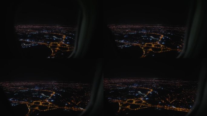 从飞机窗户看到的堪培拉夜景灯光