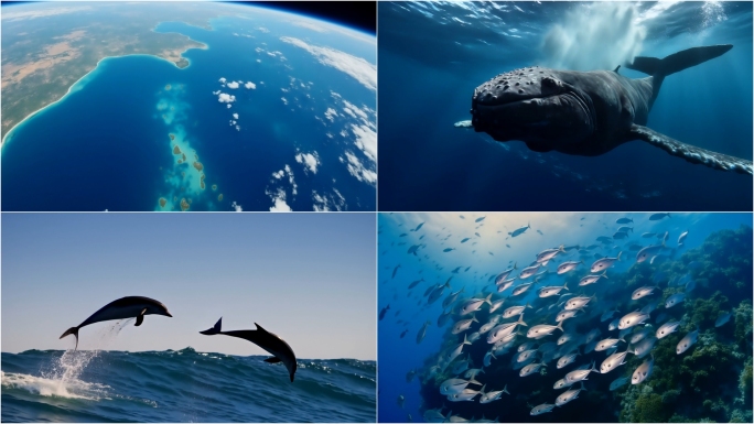 海底世界海洋生物大海海浪