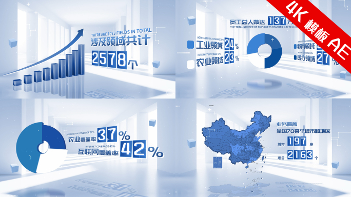 企业数据图表增长柱状图饼状图