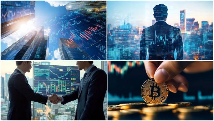 金融科技经济商务财经K线股市增长股票投资