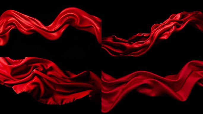大气红色丝带绸带不规则舞动