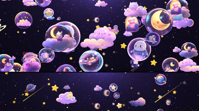 唯美卡通星空 童话梦幻 六一儿童节背景