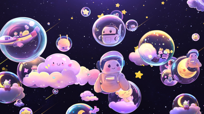 唯美卡通星空 童话梦幻 六一儿童节背景