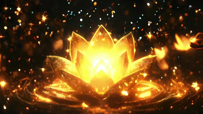 4K金色莲花