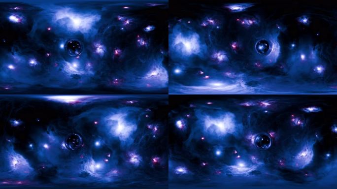 8K宇宙星云穿梭VR全景环绕视频黑洞循环
