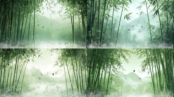 4款大气竹林烟雾舞台背景