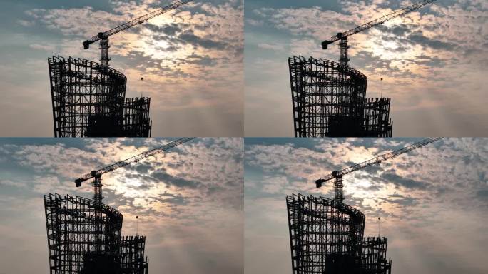塔吊 建筑 剪影