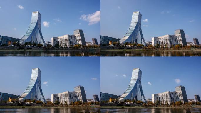 中国欧洲中心科技商业写字楼8K延时摄影