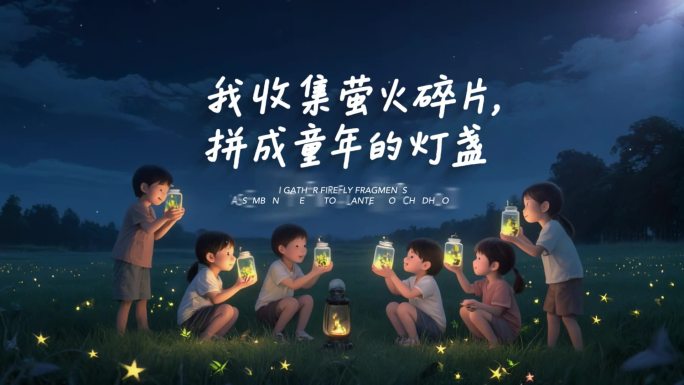 原创唯美儿童节片头萤火之光ae模板