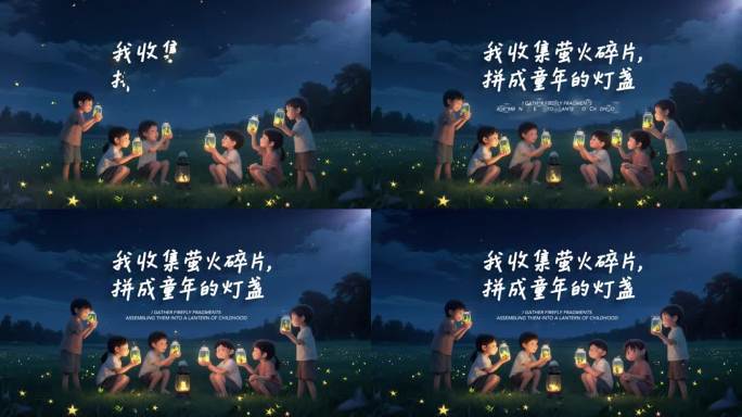 原创唯美儿童节片头萤火之光ae模板