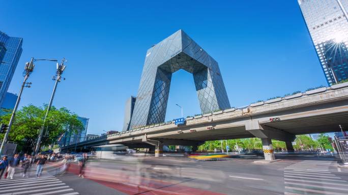 北京央视大楼道路车流