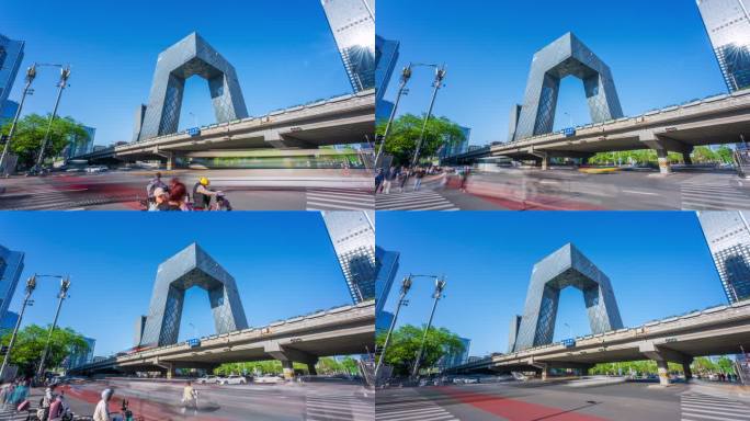 北京央视大楼道路车流