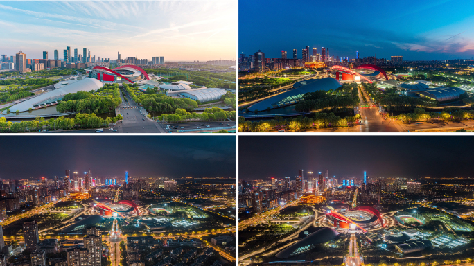 南京河西奥体日转夜延时