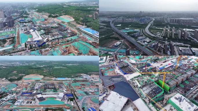 西安东站2025年4月施工建设航拍