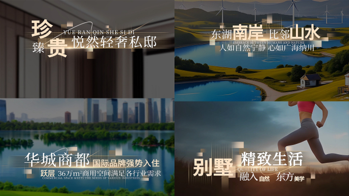 高级感金色地产字幕