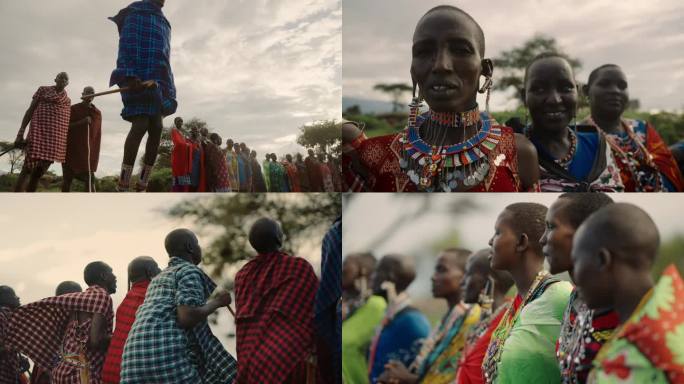 马赛部落4k：非洲安博塞利马赛人传统舞蹈