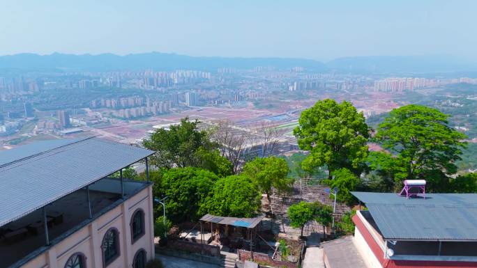 城市远景与建筑群鸟瞰