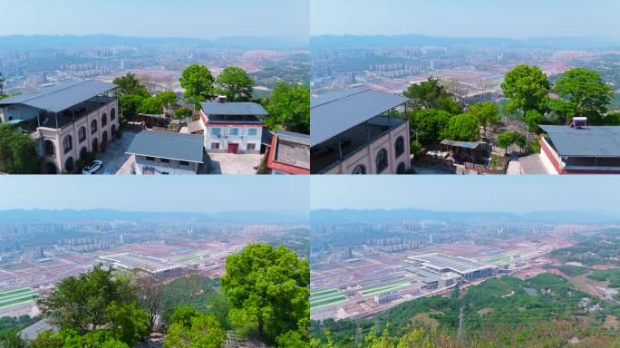城市远景与建筑群鸟瞰