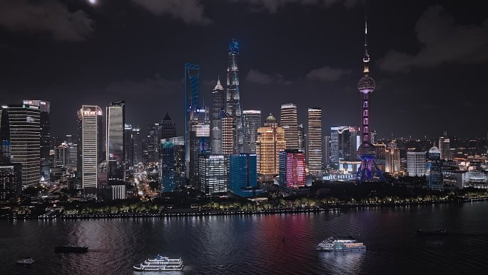 上海城市夜景航拍