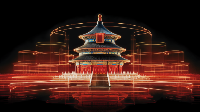 全息效果 榫卯结构 非遗 中式古建筑
