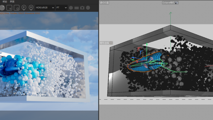 裸眼3D鲸鱼跃出折幕L幕C4D文件