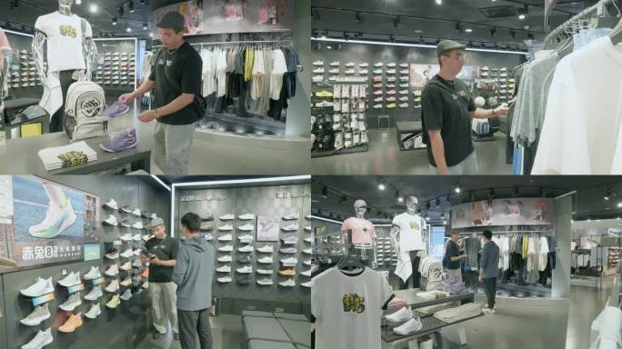 商业旅客外国人购物商场挑选服装