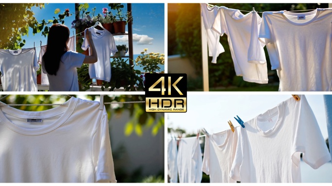 【合集】立夏节气夏天气息晾衣服白衣服空镜