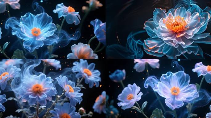 宽屏梦幻蓝色鲜花