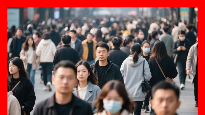 人群人流城市人流街道街头人来人往人群脚步
