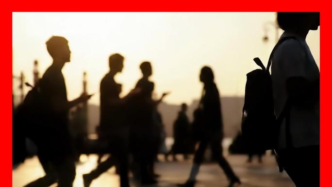 人群人流城市人流街道街头人来人往人群脚步