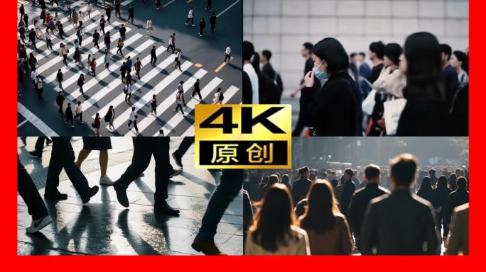 人群人流城市人流街道街头人来人往人群脚步
