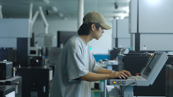 工业制造生产车间技术人员操作
