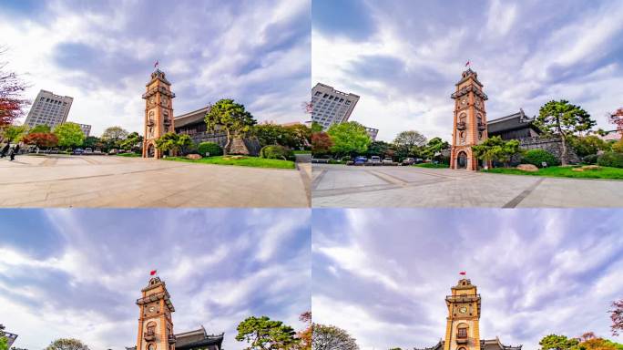 南通钟楼风光移动延时