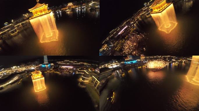 婺女洲穿越机打铁花