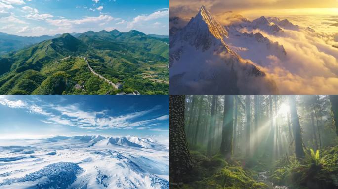 4k祖国壮美风景山河湖泊风光大片视频素材
