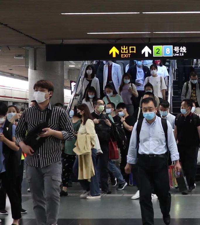 上海地铁站人流人群竖版合集