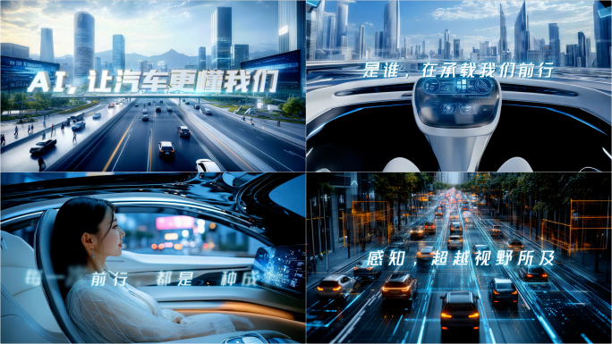 AI无人驾驶科技汽车智慧出行混剪片头