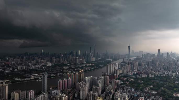 2025广州强对流台风乌云暴雨1