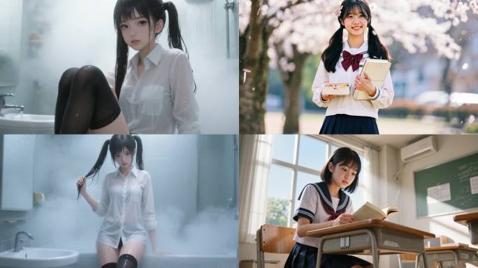 湿身少女的秘密心事 元气少女校园生活